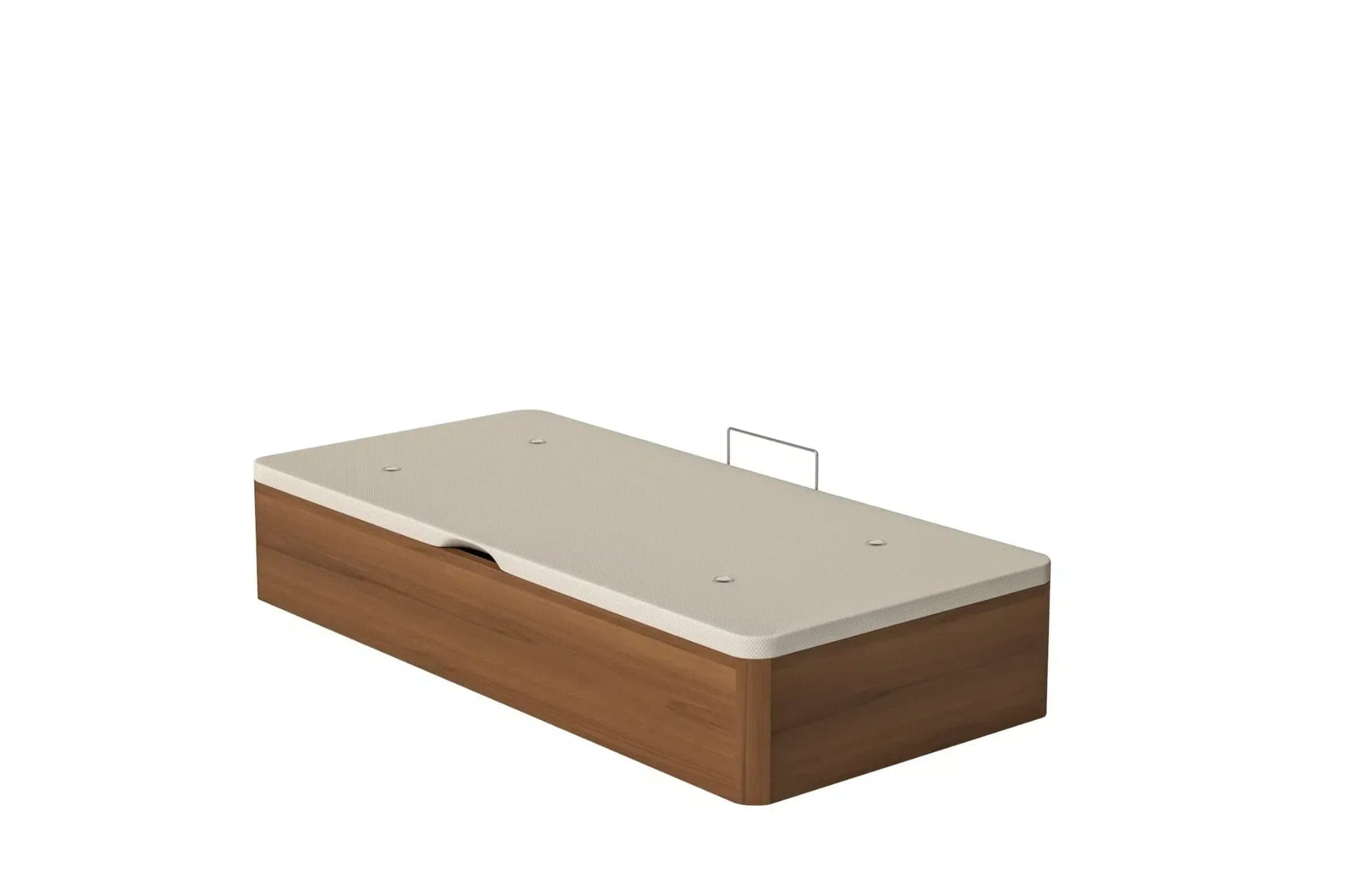 Walnut lift-up storage bed